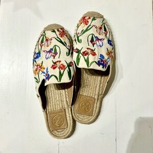 Tory Burch Floral Mules